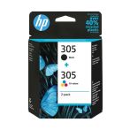 Πακέτο 2 Μελανιών HP 305 1 x Black (120pgs) και 1 x Πολλαπλό (Cyan, Magenta, Yellow - 100pgs) - 6ZD17AE