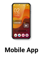 Σύνδεση με App   Η Εικόνα επισημαίνει ότι ο εκτυπωτής μπορεί να συνδεθεί με έξυπνες συσκευές, smartphones & tablets μέσω εφαρμογών (Mobile App)